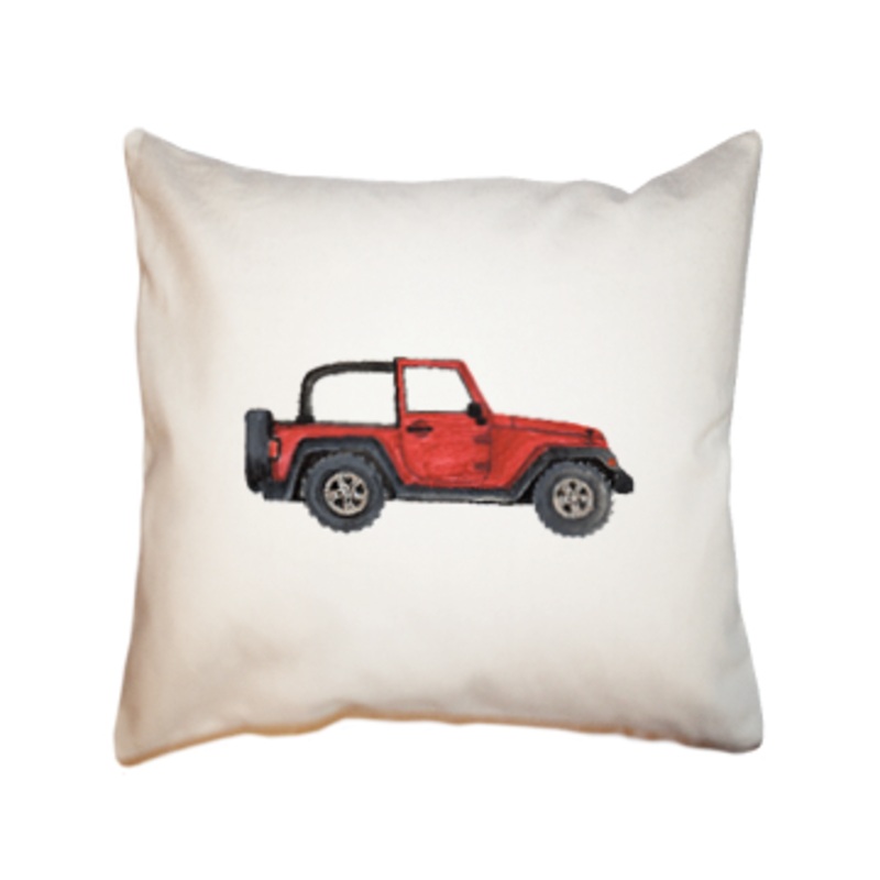 red jeep square pillow