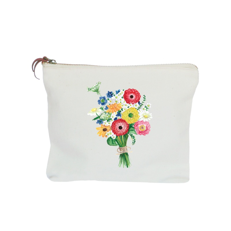 summer bouquet zipper pouch