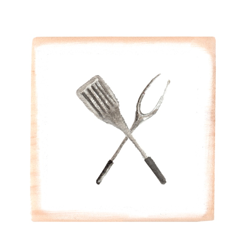bbq tools square wood block