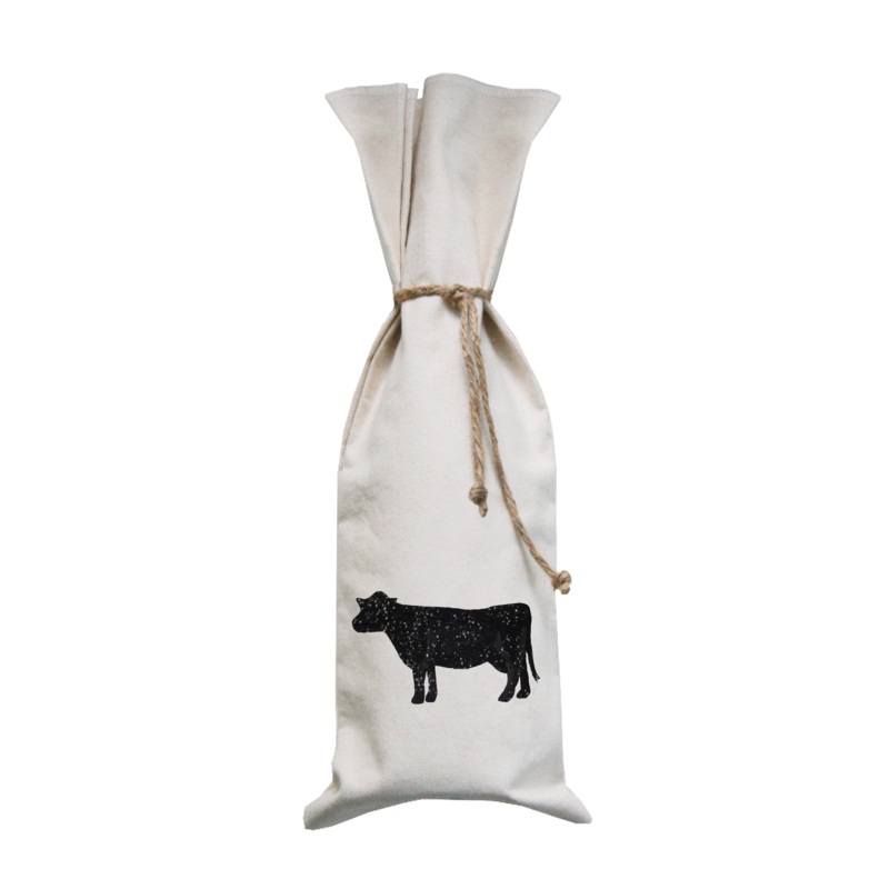 black cow wine bag