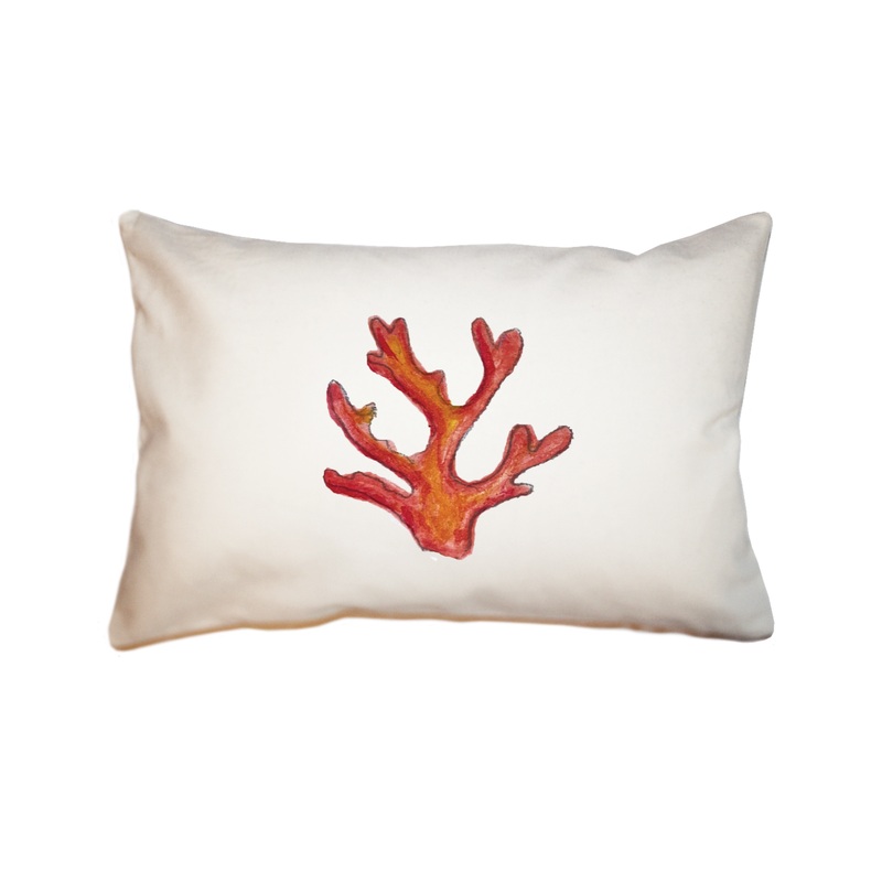 coral orange rectangle pillow