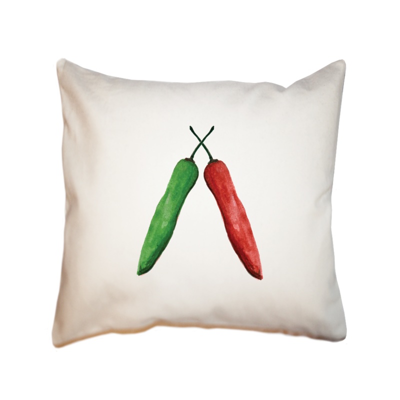 peppers together square pillow