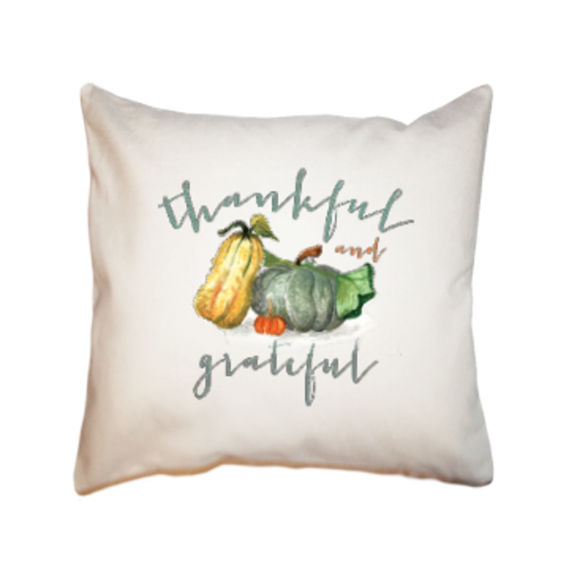 thankful grateful square pillow