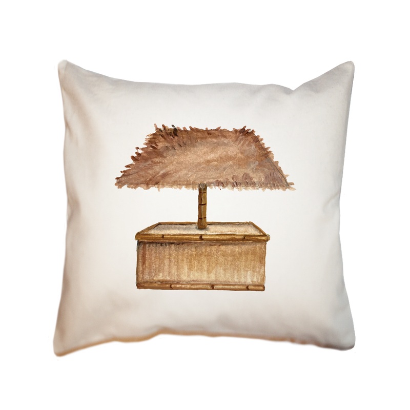 tiki hut square pillow