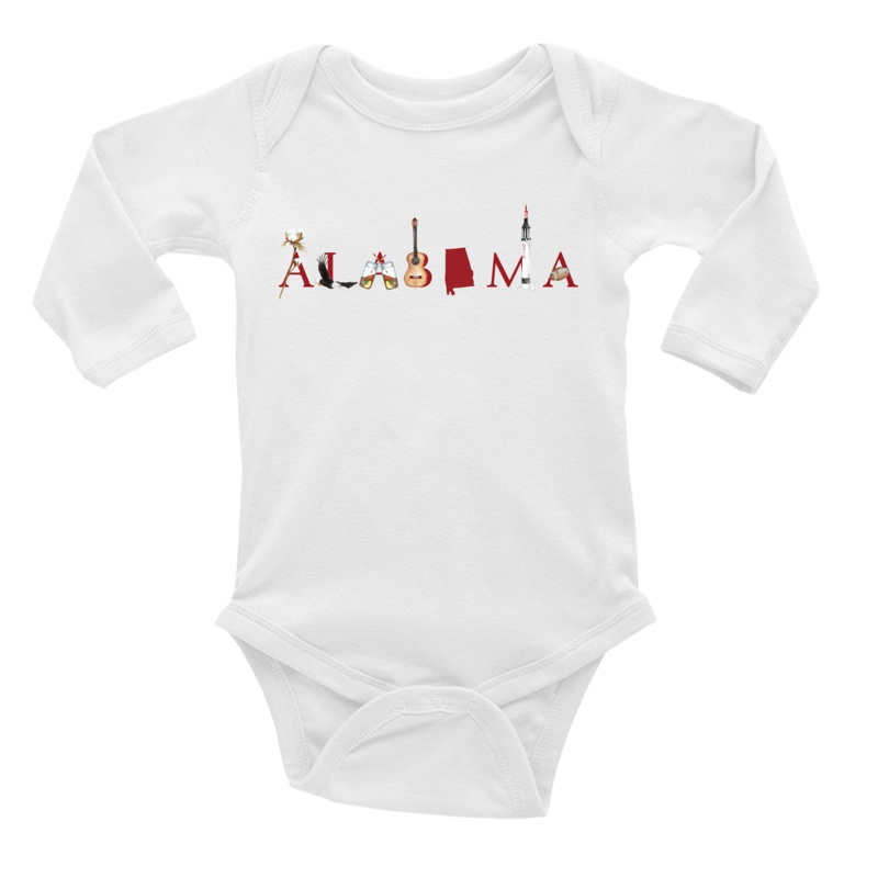 Alabama baby snap up long sleeve