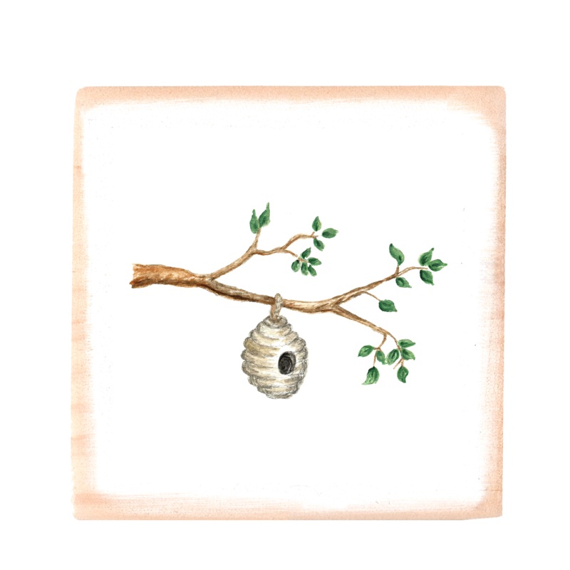 beehive square wood block