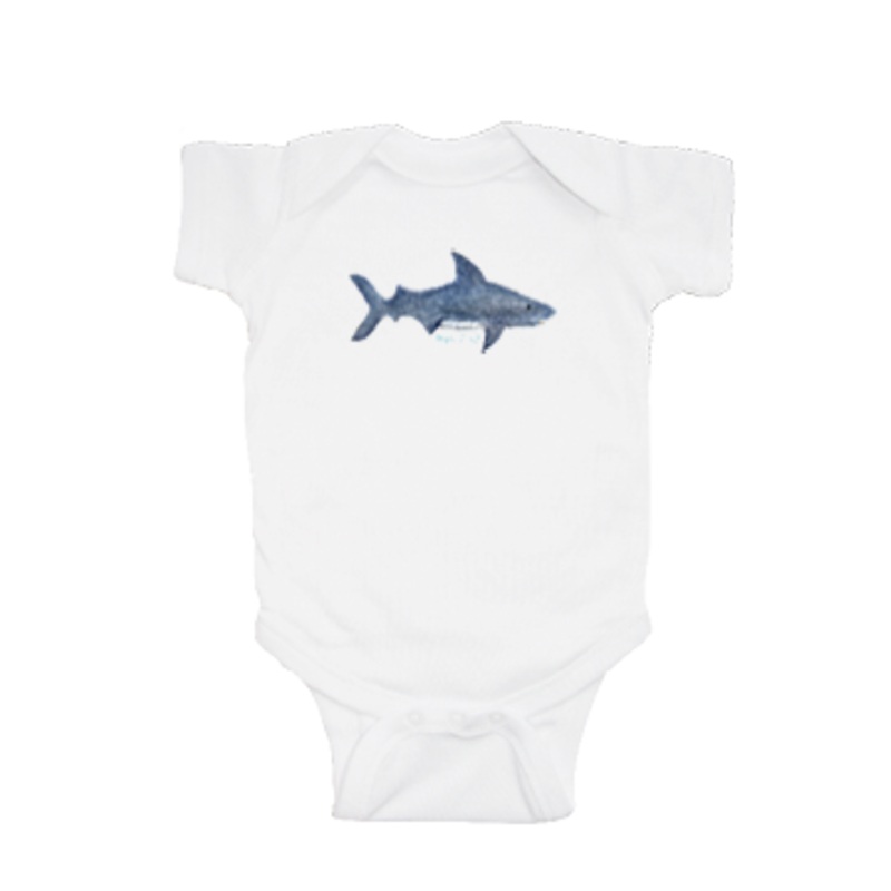big fish shark baby snap up short sleeve