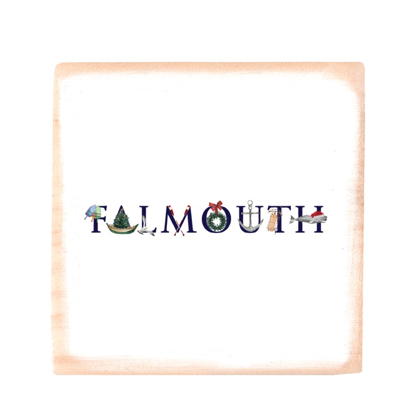 falmouth holiday square wood block