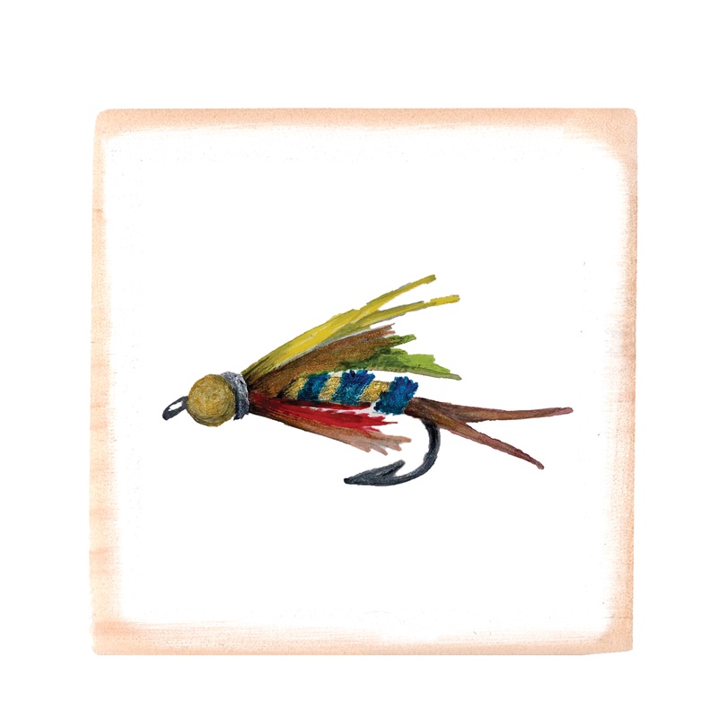 fly fishing lure wood block