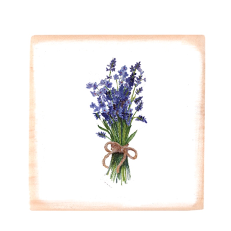lavender square wood block