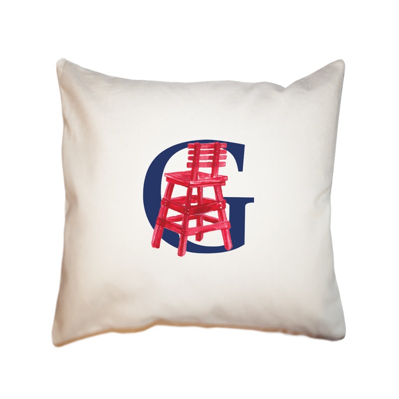 nautical alphabet – G square pillow