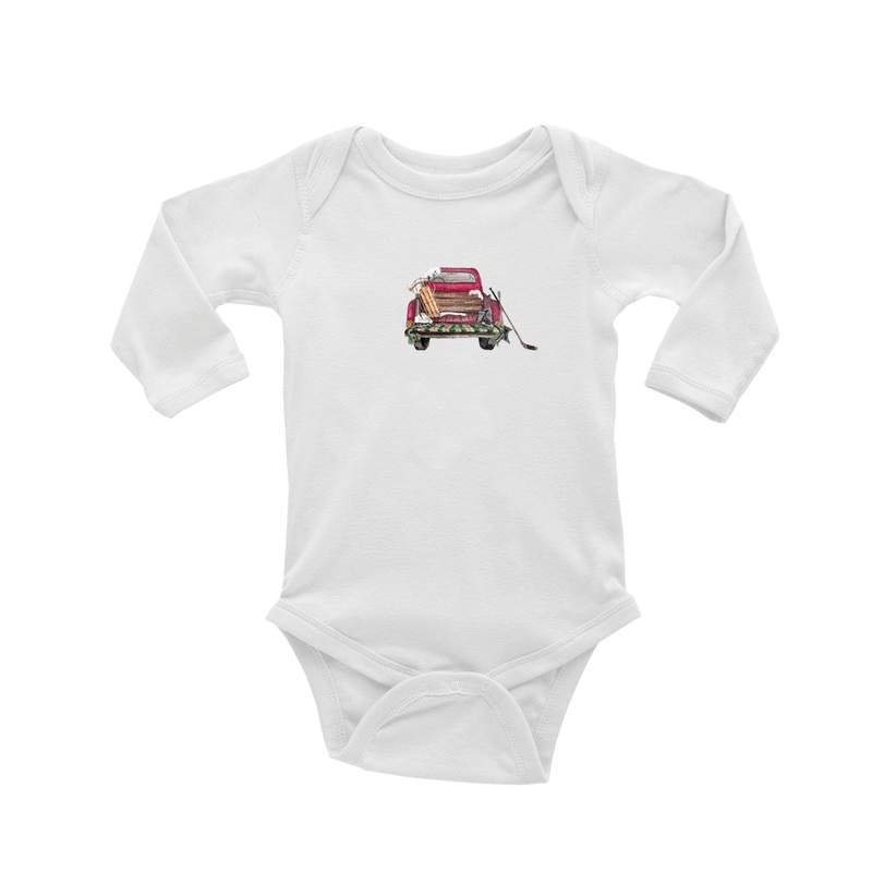 pick up truck skating baby snap up long sleeve