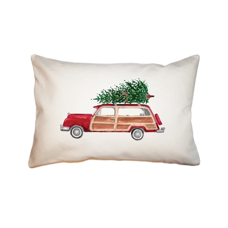red woody with tree rectangle pillow