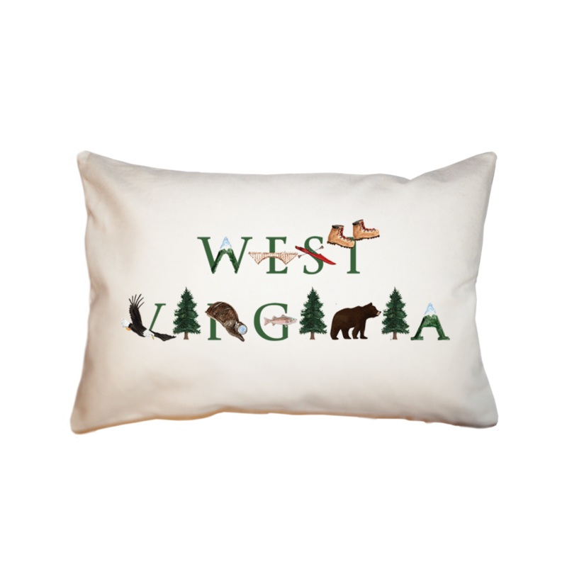 West Virginia large rectangle pillow