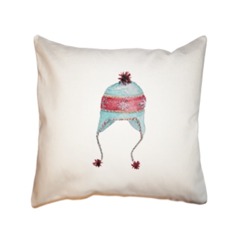 winter hat square pillow
