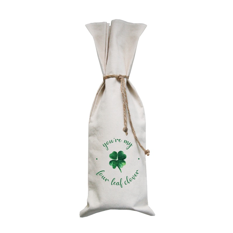 you’re my four leaf clover wine bag
