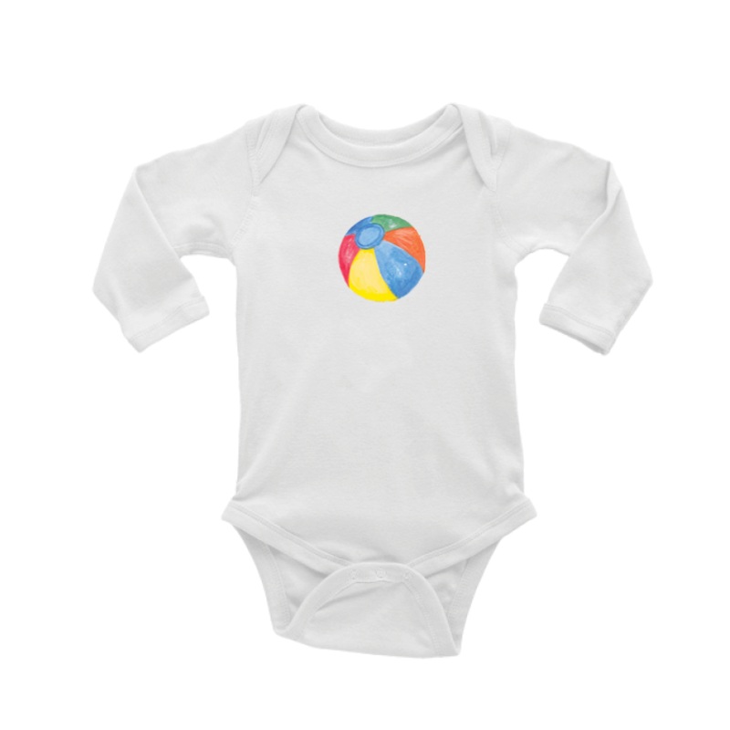 beach ball baby snap up long sleeve