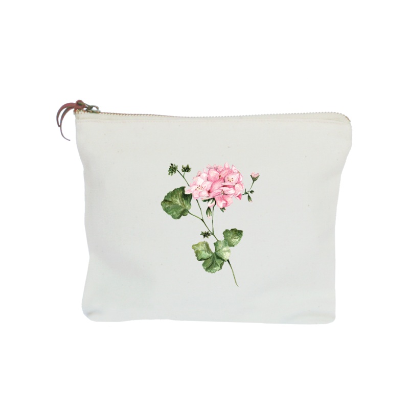 geranium zipper pouch