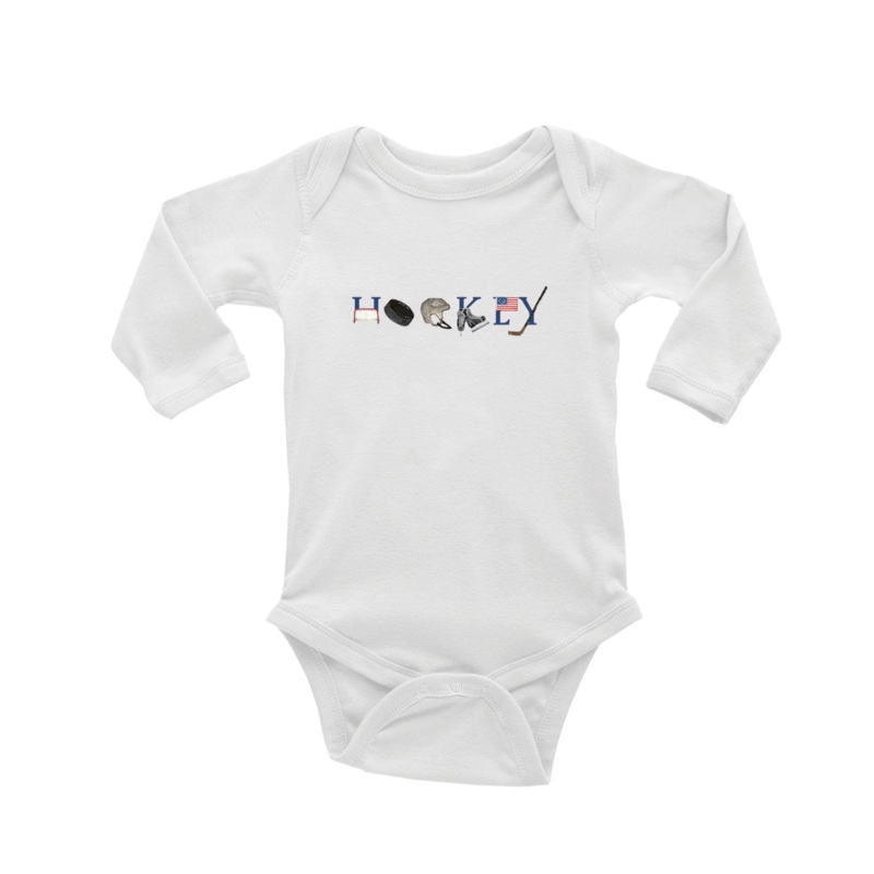 Hockey baby snap up long sleeve