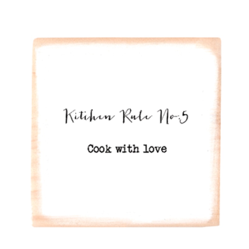 Kitchen rule no 5 square wood block