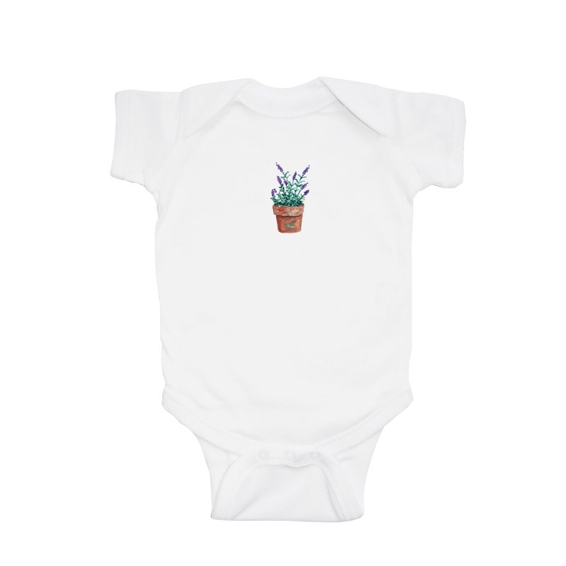 lavender in pot baby snap up short sleeve