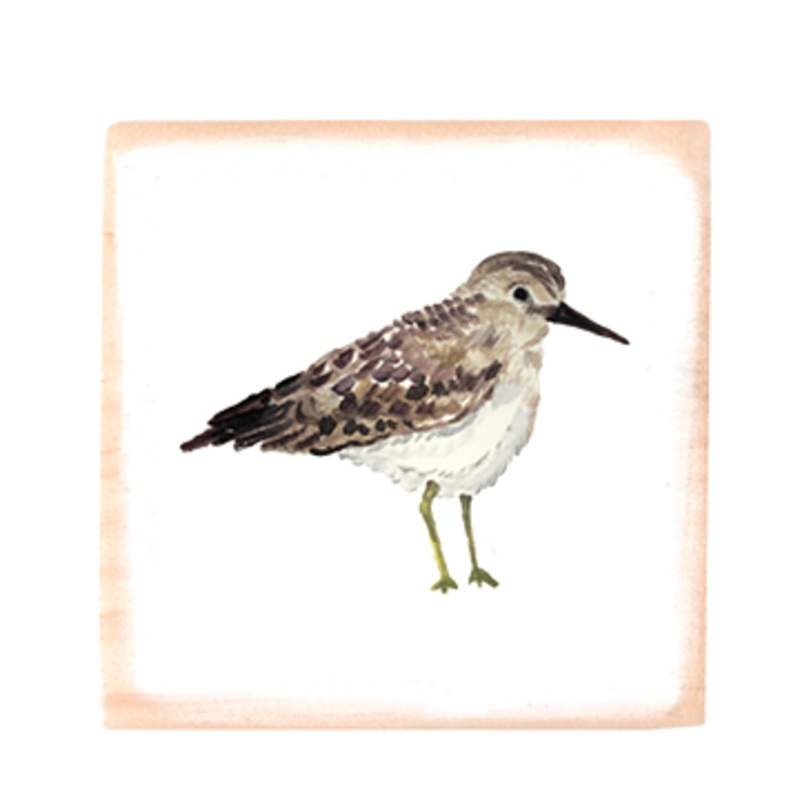 sand piper square wood block