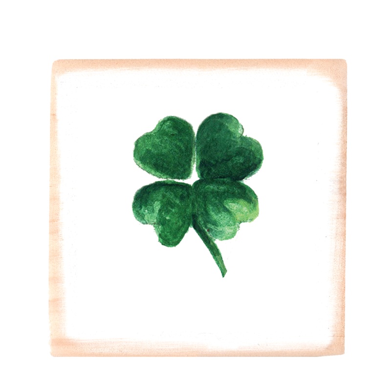 shamrock square wood block