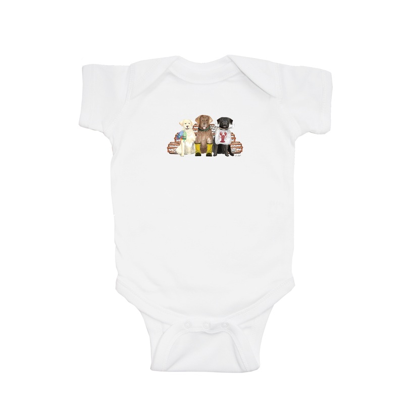 three labs lobster baby snap up short sleeve