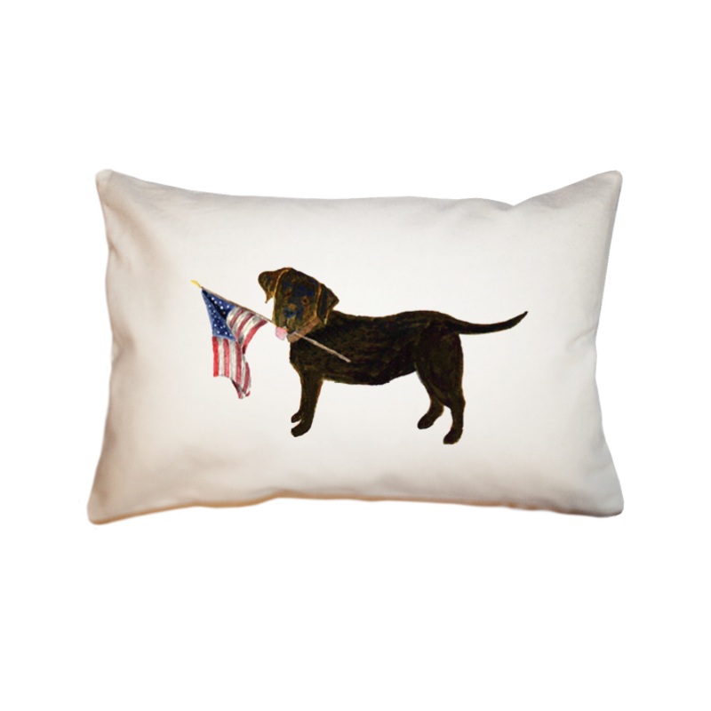 chocolate lab + flag large rectangle pillow