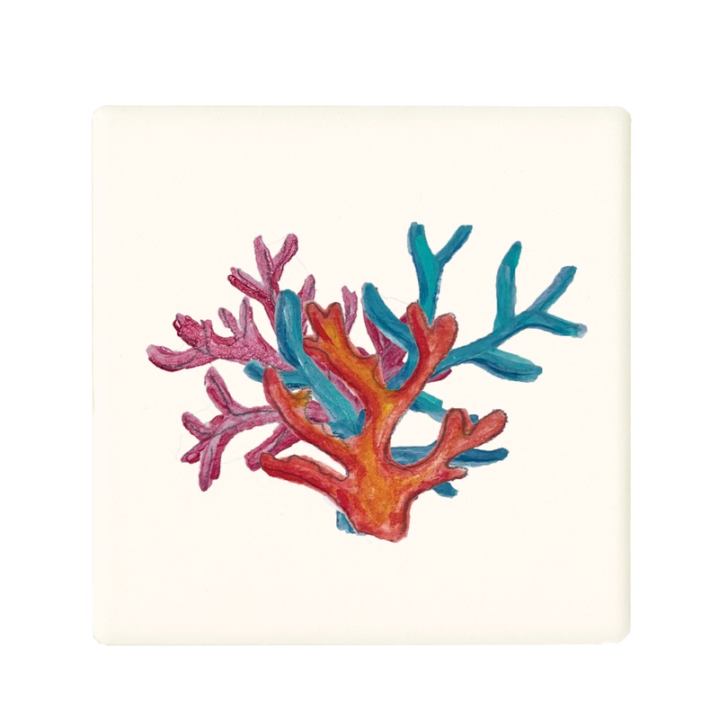 coral three colors coaster