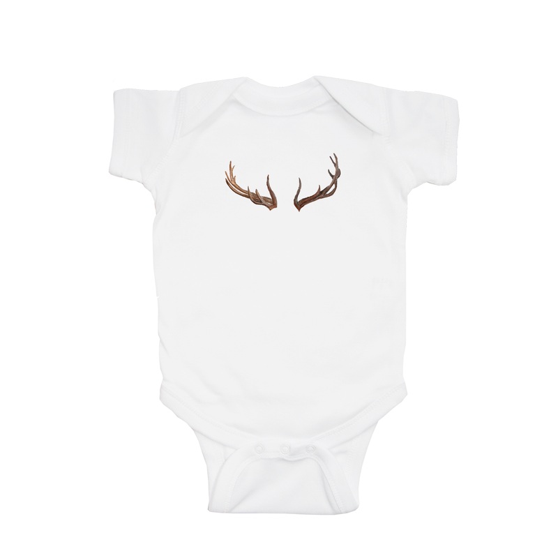 elk antlers baby snap up short sleeve