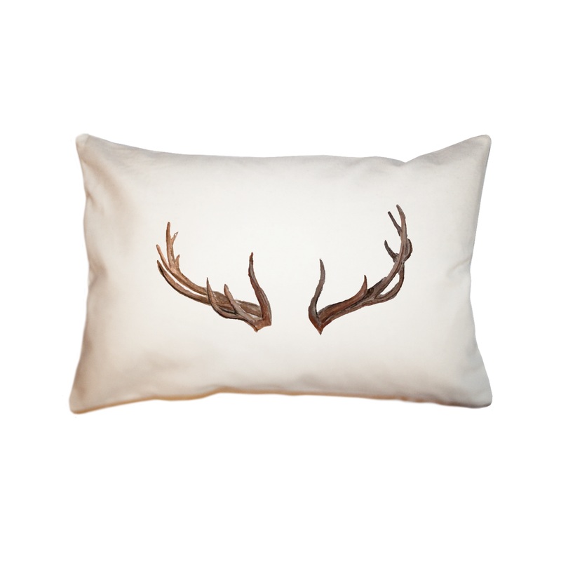 elk antlers large rectangle pillow