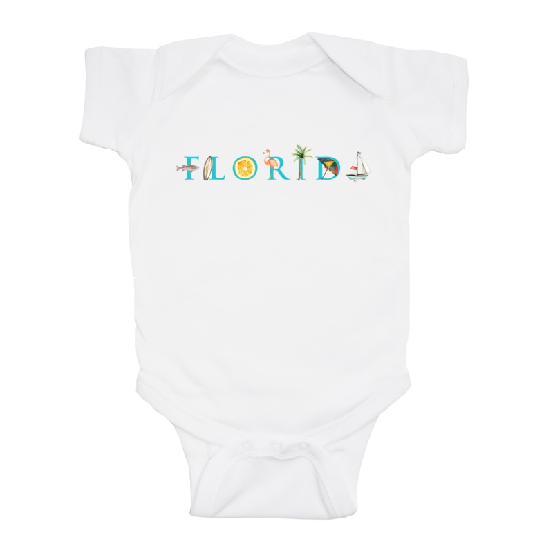 Florida baby snap up short sleeve