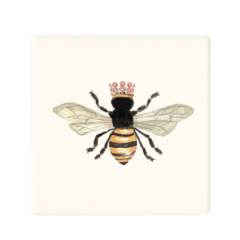 queen bee with crown coaster