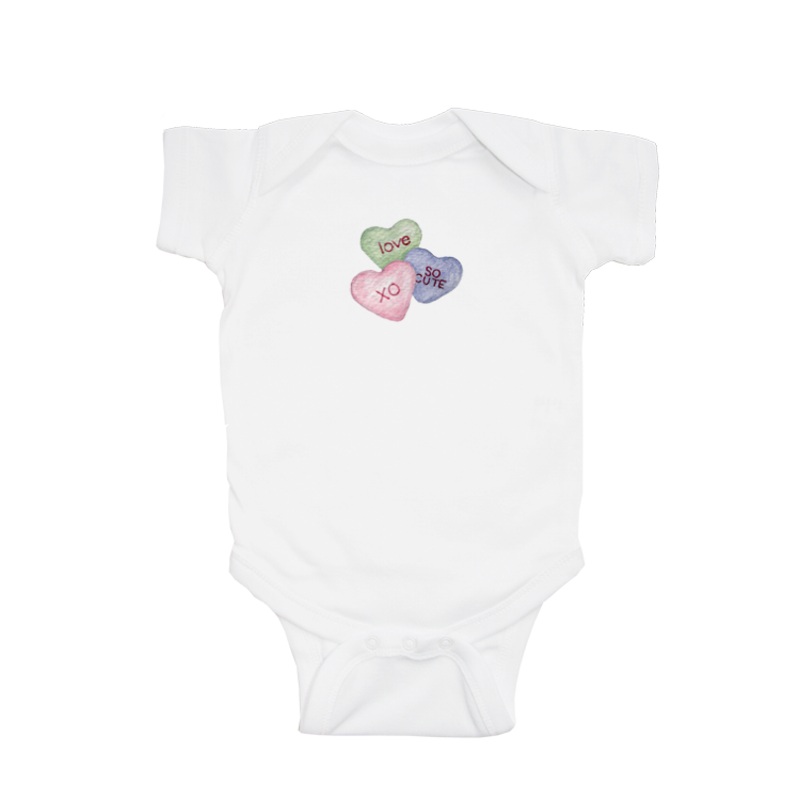 sweet hearts candy baby snap up short sleeve
