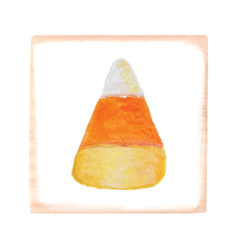 candy corn square wood block