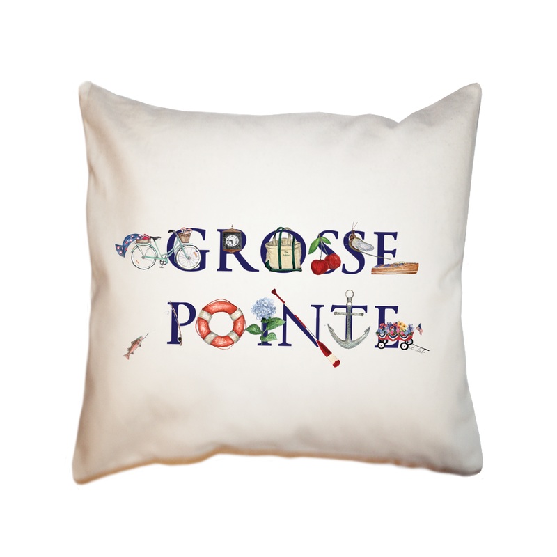 grosse pointe square pillow