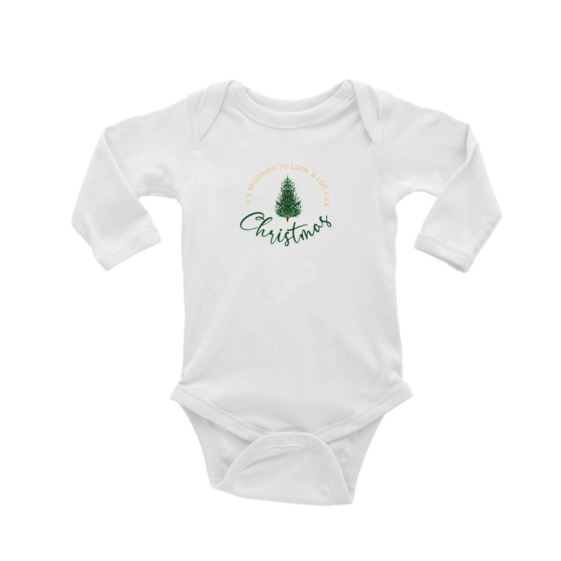 it’s beginning to look tree baby snap up long sleeve