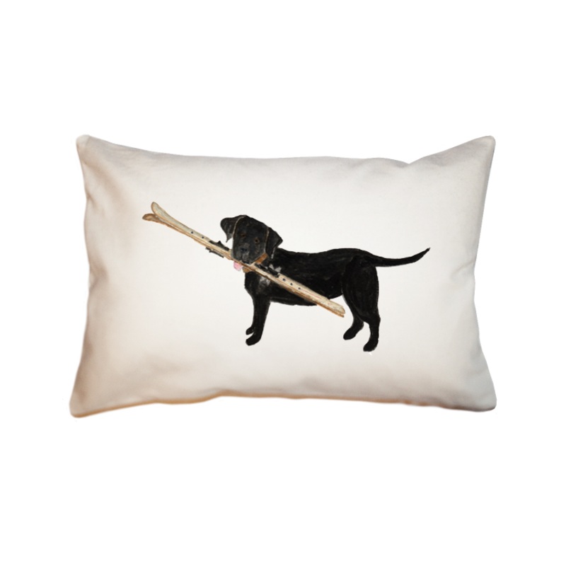 lab with skis large rectangle pillow