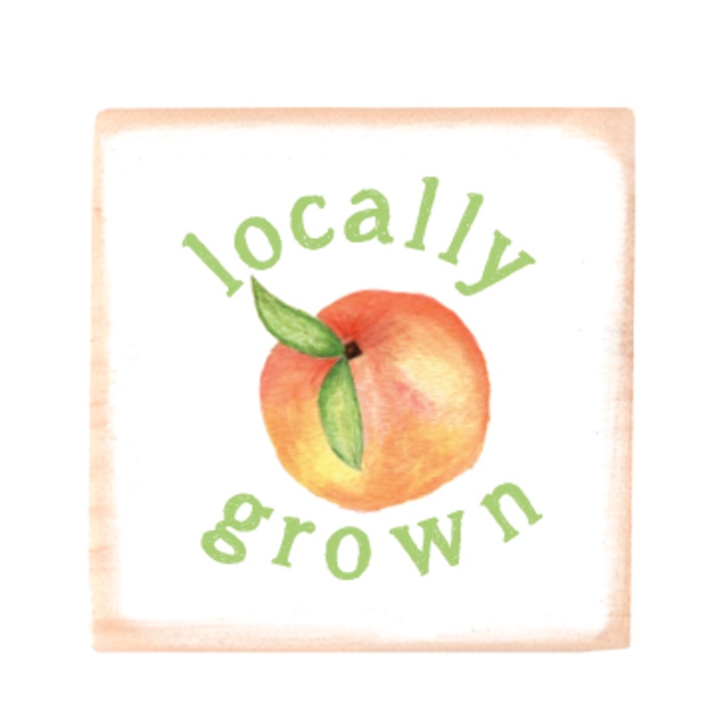 local peach square wood block