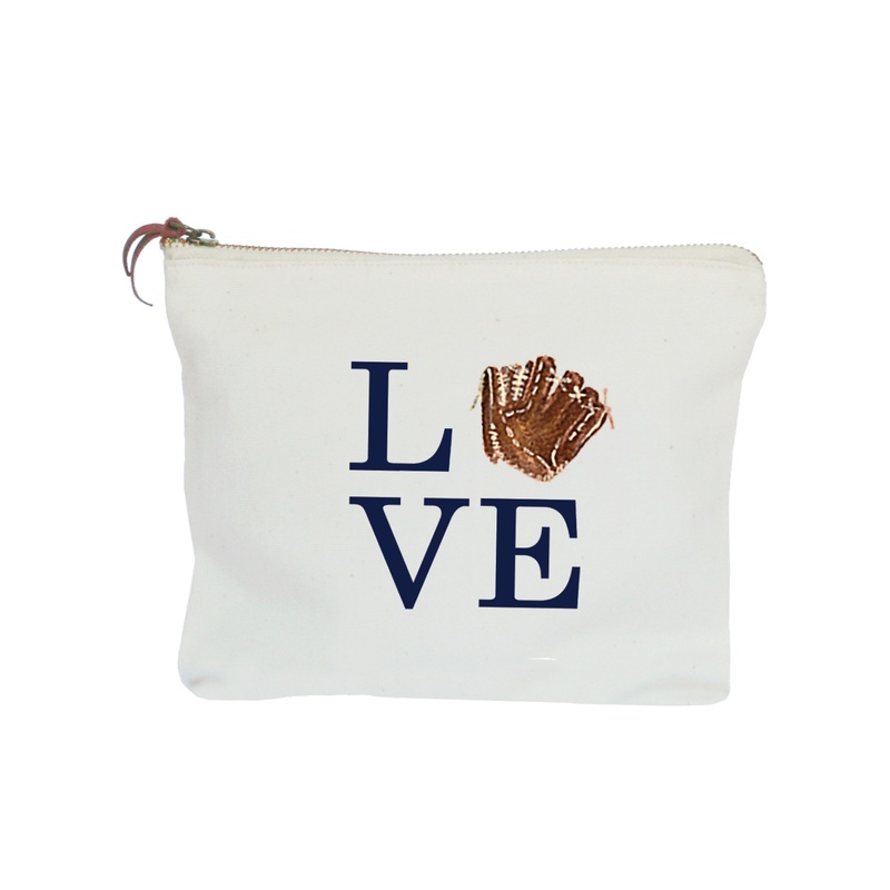 love baseball glove zipper pouch