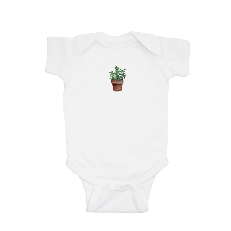 mint in pot baby snap up short sleeve