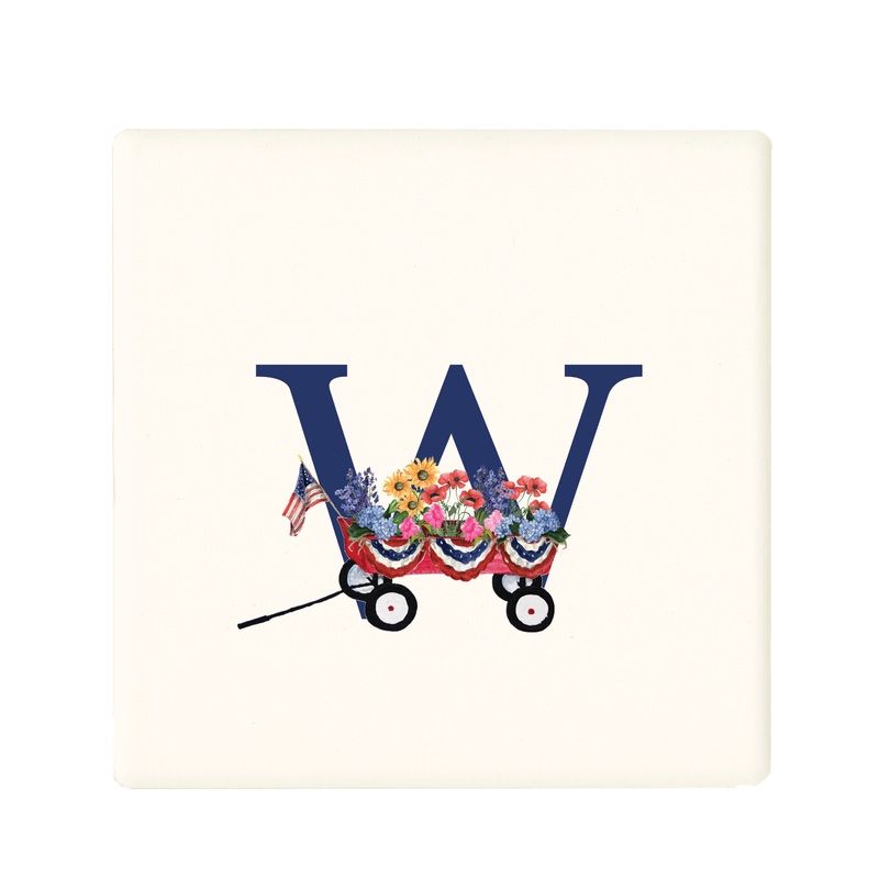 nautical alphabet – W coaster