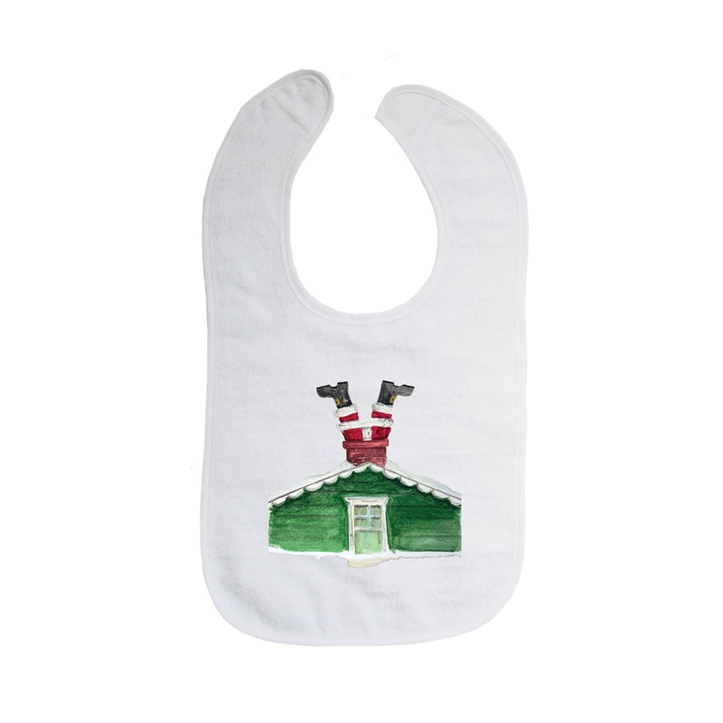 santa upside sown bib