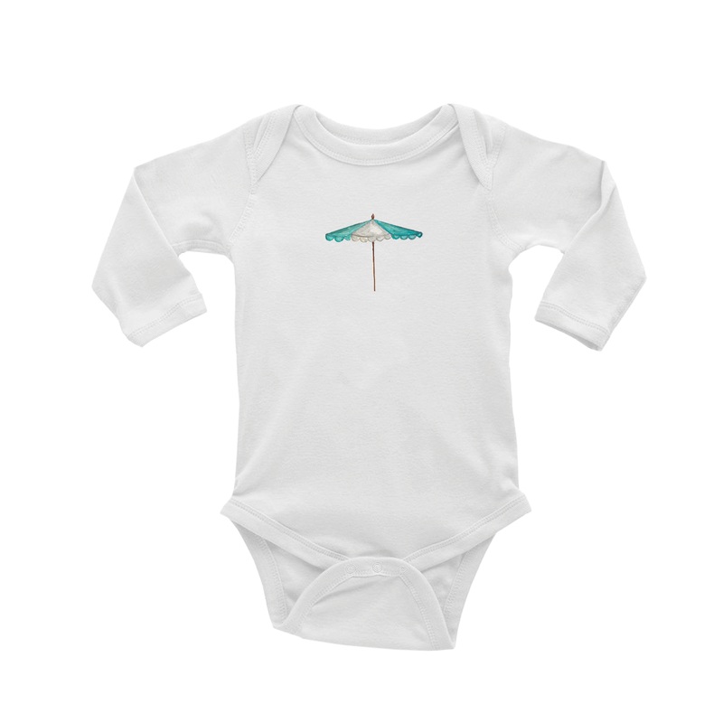 seafoam beach umbrella baby snap up long sleeve