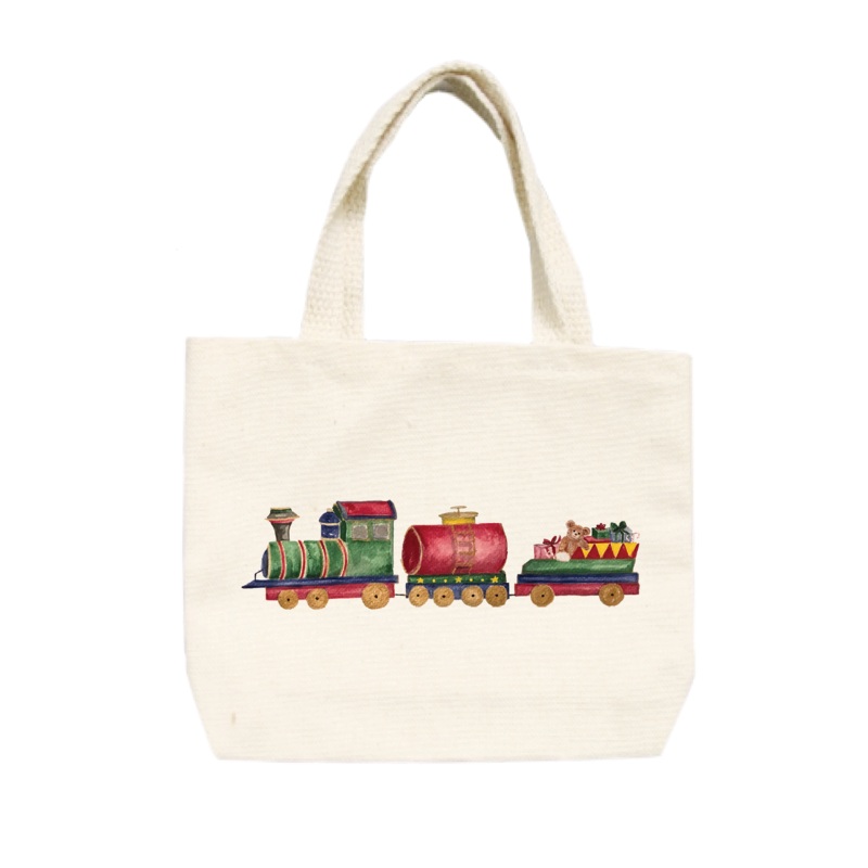 christmas train small tote