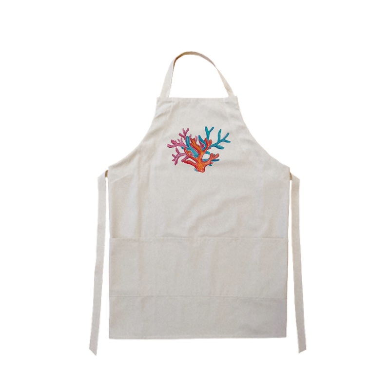 coral three colors apron