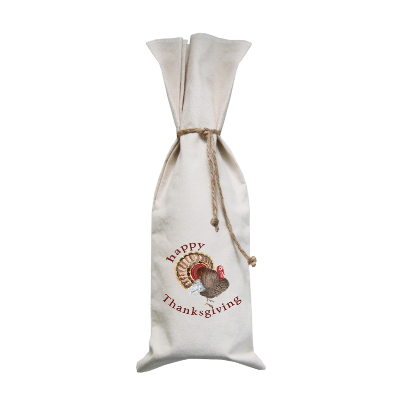 happy thanksgiving wine bag