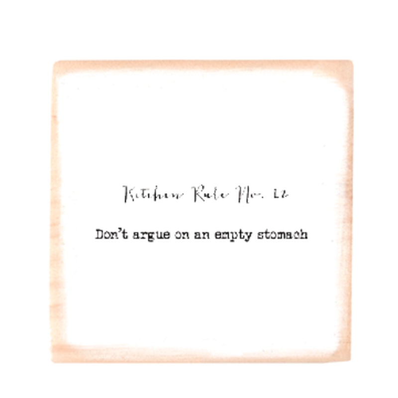 Kitchen rule no 12 square wood block