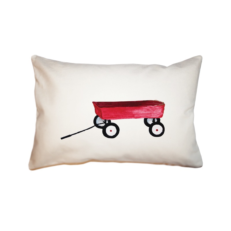 little red wagon large rectangle pillow